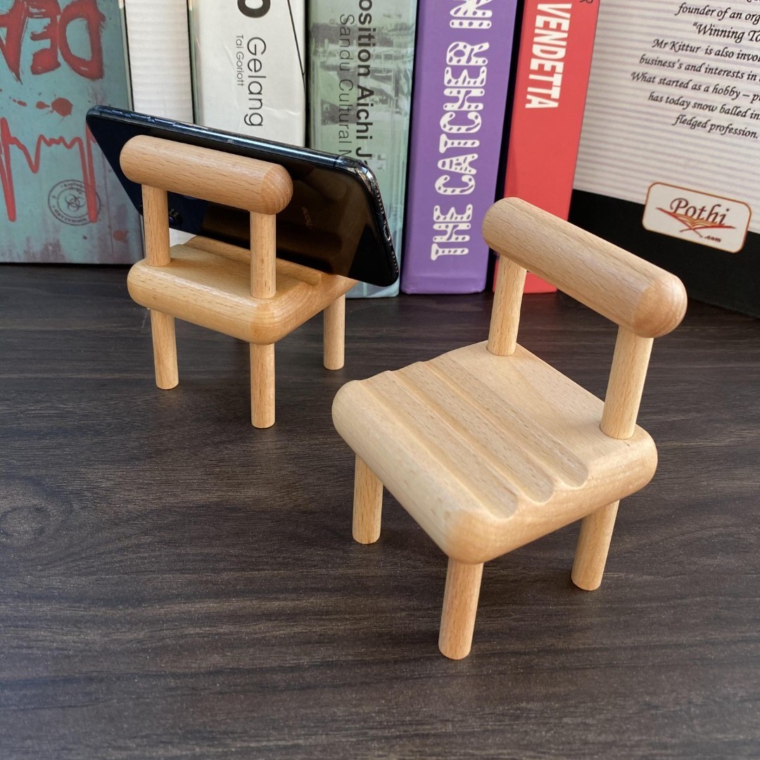 【粉丝福利】椅子手机支架木质手机底座