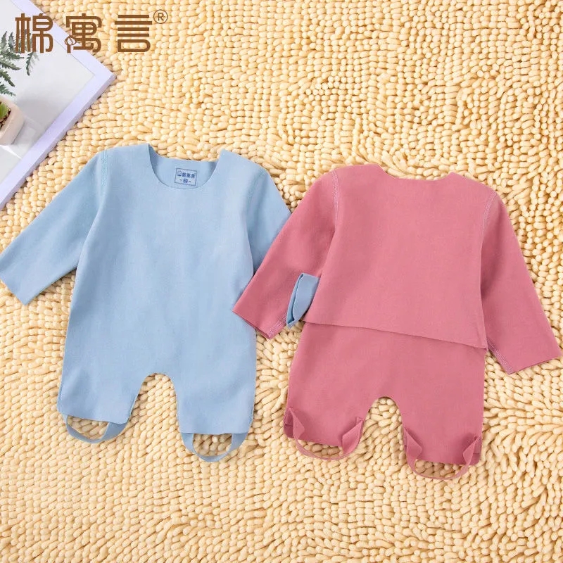 婴儿连腿德绒半背肚兜宝宝睡觉防踢被春秋冬季男女儿童保暖护肚子