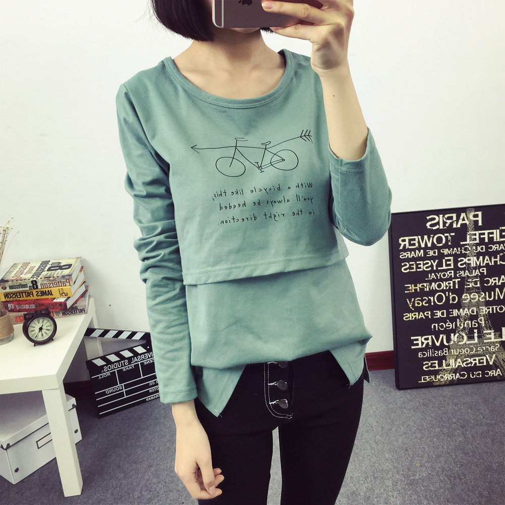 哺乳纯棉秋衣春夏哺乳衣哺乳装产后家居服睡衣长袖喂奶外出