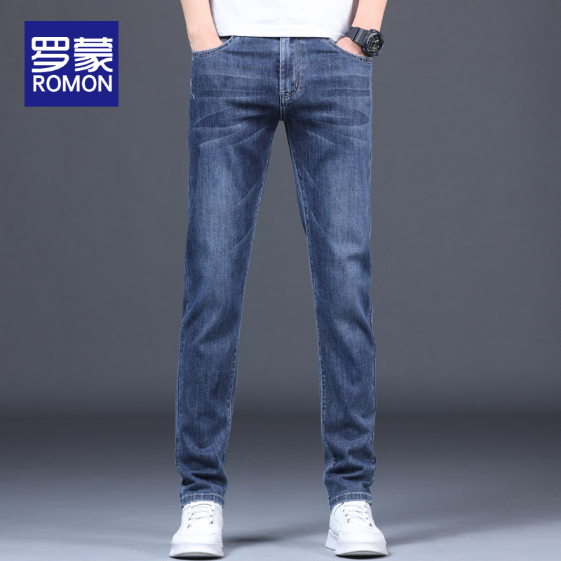 罗蒙秋冬牛仔裤男宽松直筒2025新款潮流弹力男士秋季休闲裤子男款