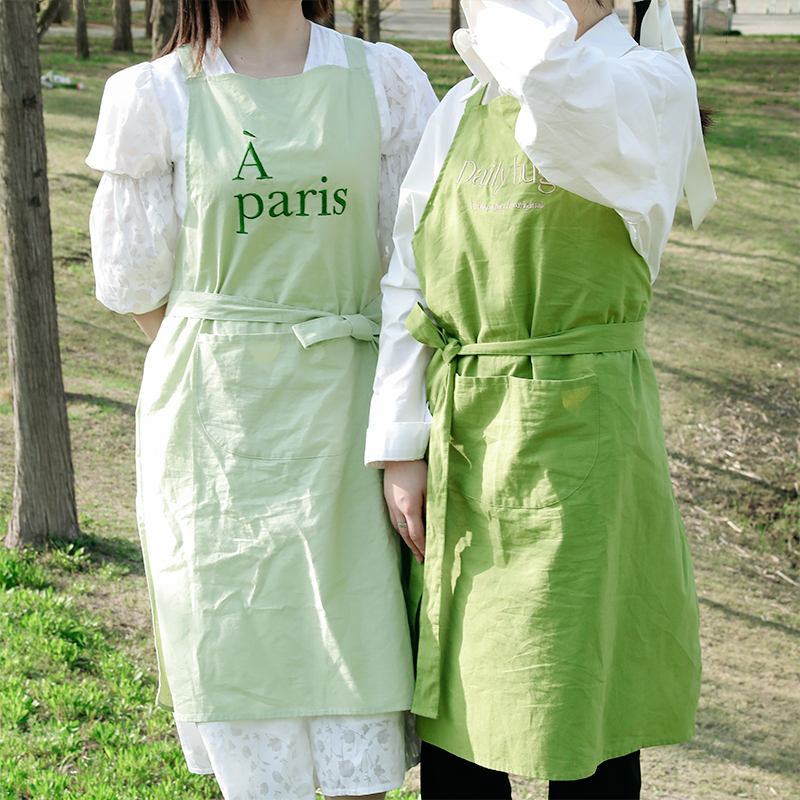 韩式薄款ins家用防油防污花艺时尚厨房围裙透气薄款夏季上班围裙