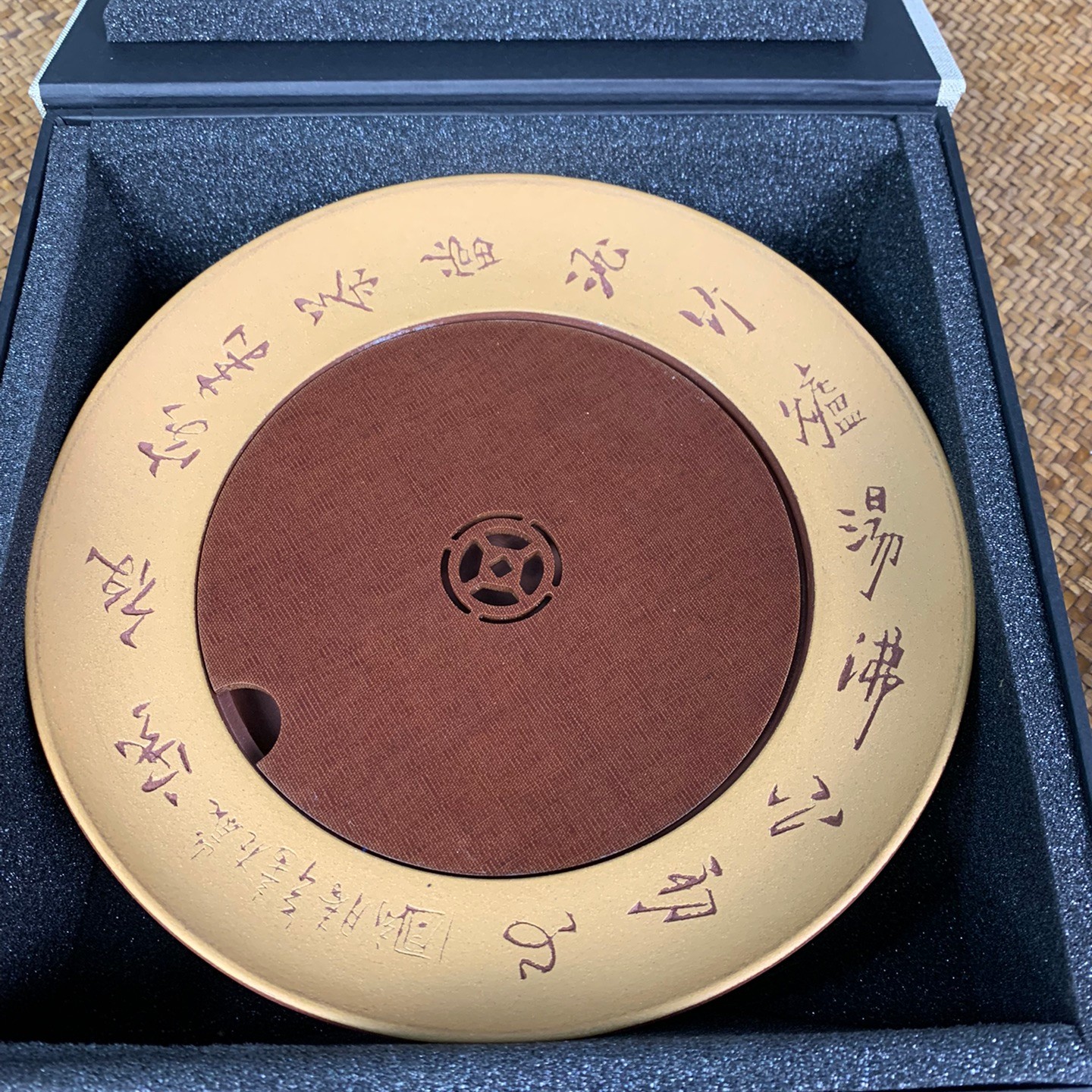 紫砂胶木干泡台（双色可选）