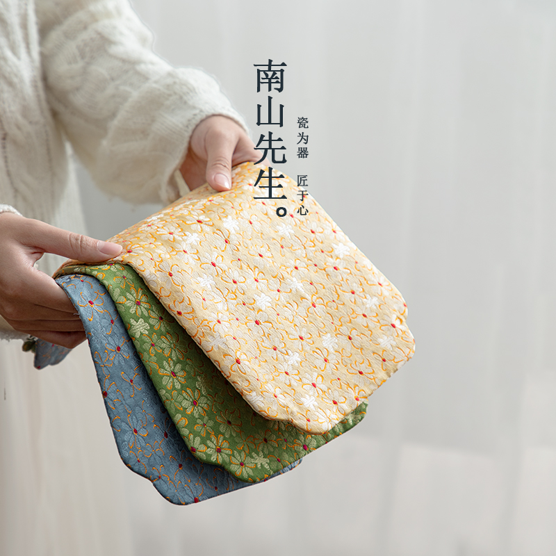 南山先生 当代 织锦茶席简约干泡加厚双层家用茶巾吸水布茶桌茶道