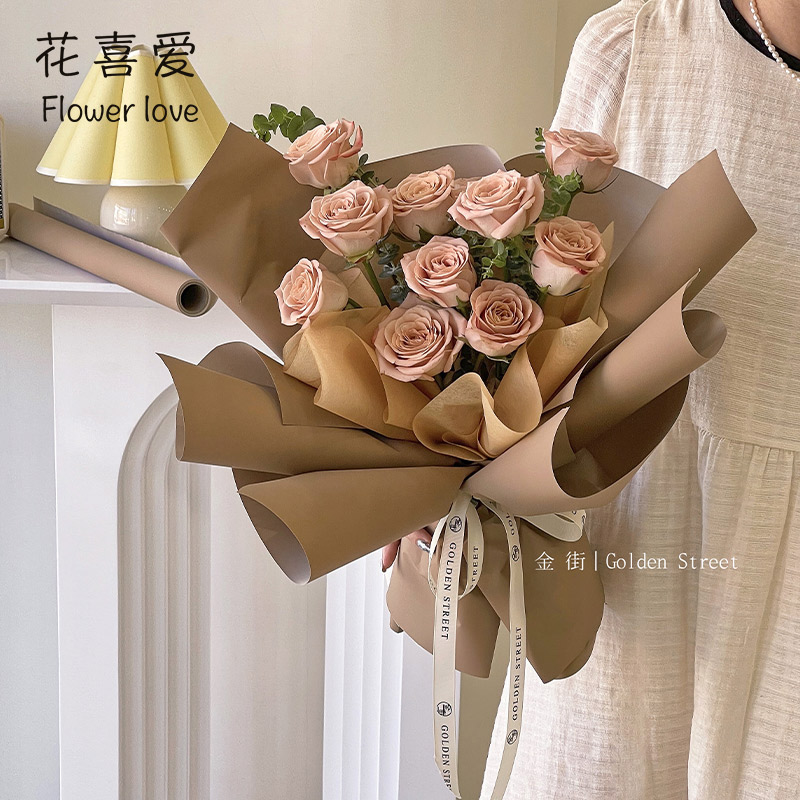 花喜爱网红扶风卷纸防水包花纸资材52cm*6码/卷鲜花包装花束材料