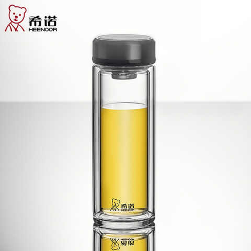 希诺XN7030-7033双层玻璃杯隔热过滤杯子无色透明商务泡茶水杯