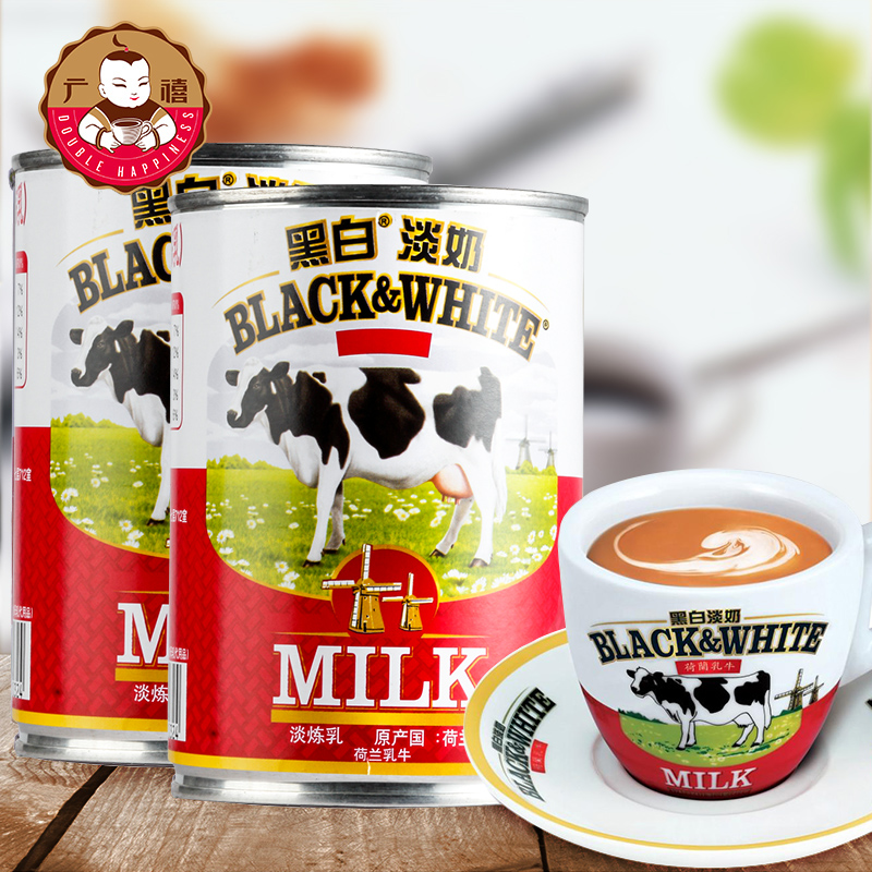 黑白淡奶400g 荷兰进口全脂淡炼乳港式奶茶烘焙蛋糕店专用原材料