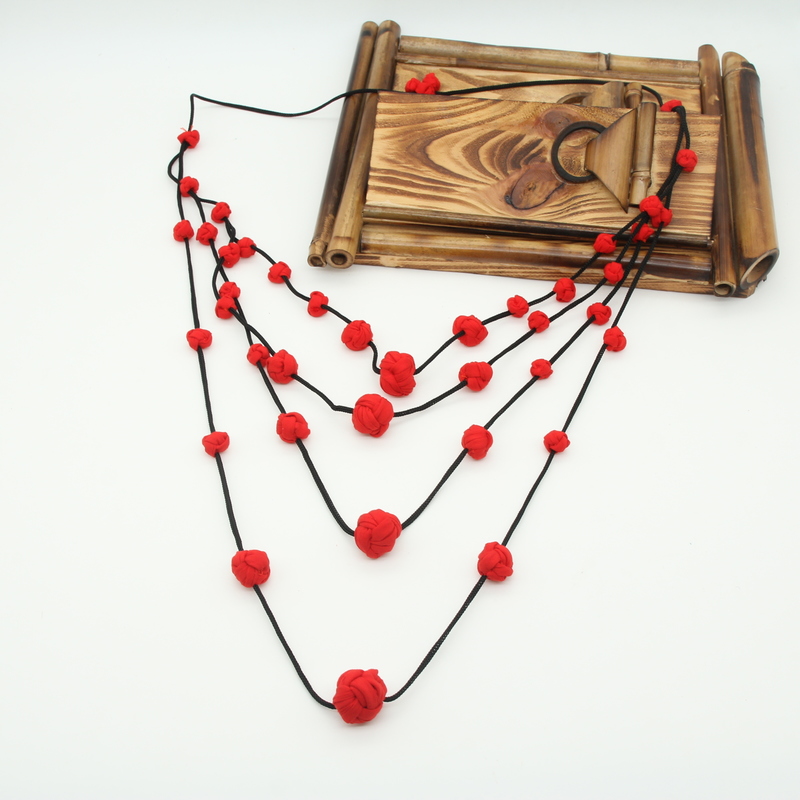 国风复古编织中式中国风传统盘扣毛衣链民族风手工编项链