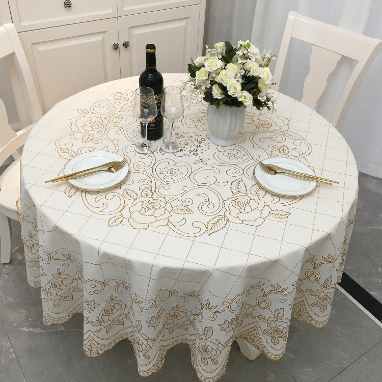 加大圆形桌布防水防油防烫PVC塑料台布免洗饭店酒店家用餐桌布