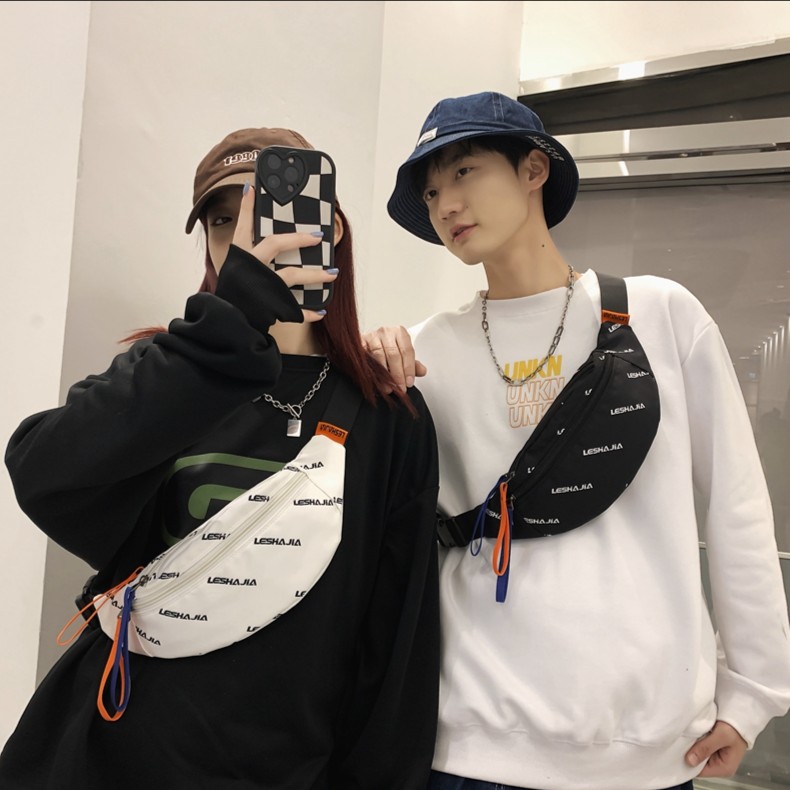 ins潮牌胸包男2024新款学生运动腰包简约小挎包休闲单肩包斜挎包