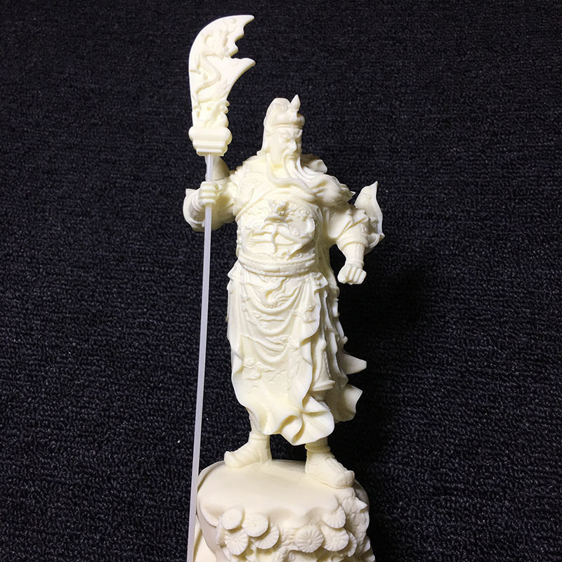 菩提果雕刻关二爷摆件工艺品