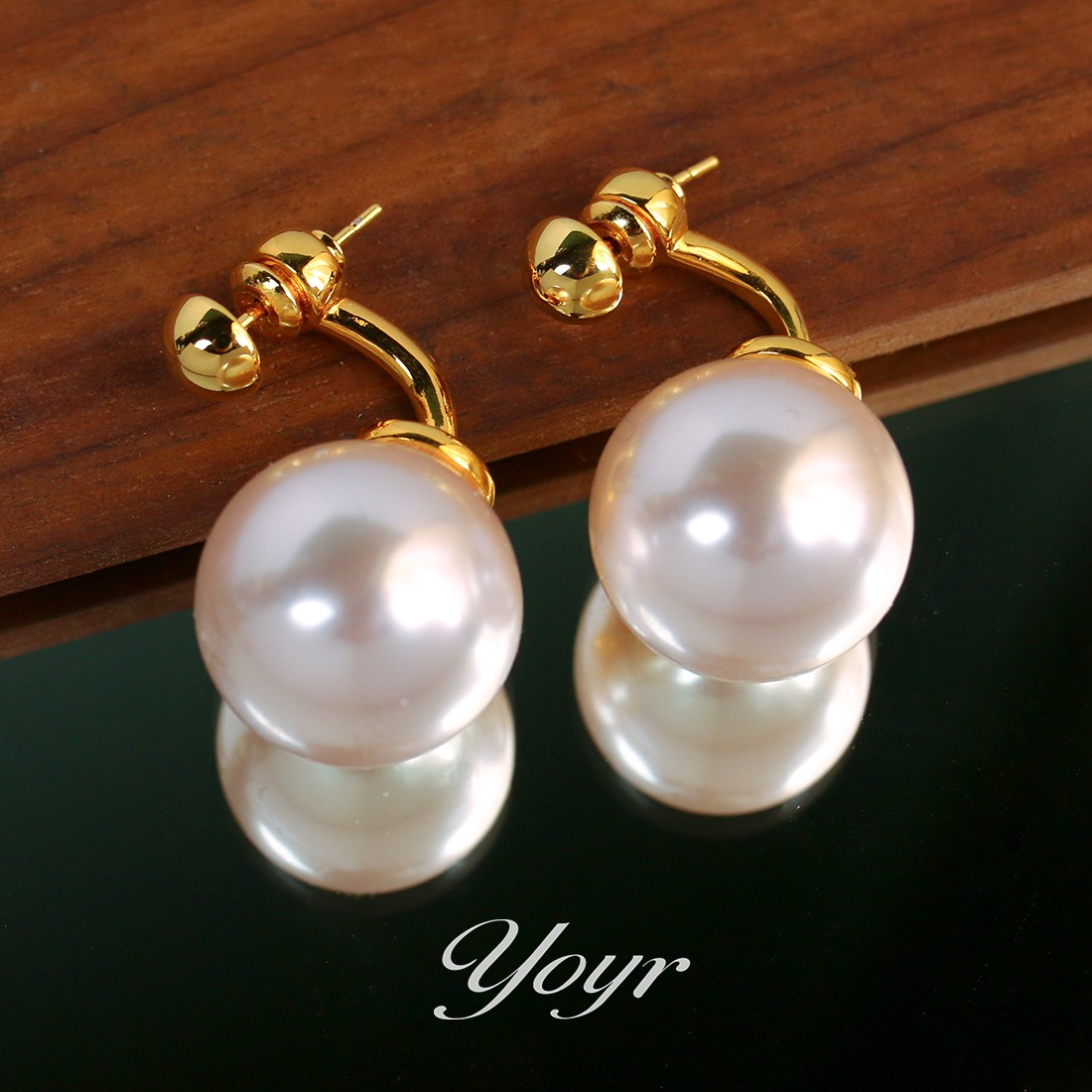 YOYR 铜合金耳饰 小灯泡耳钉轻奢优雅简约耳环