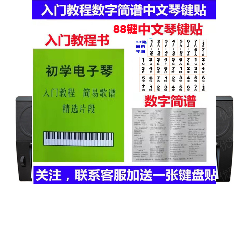电子琴键盘贴初学入门教程书简易歌谱