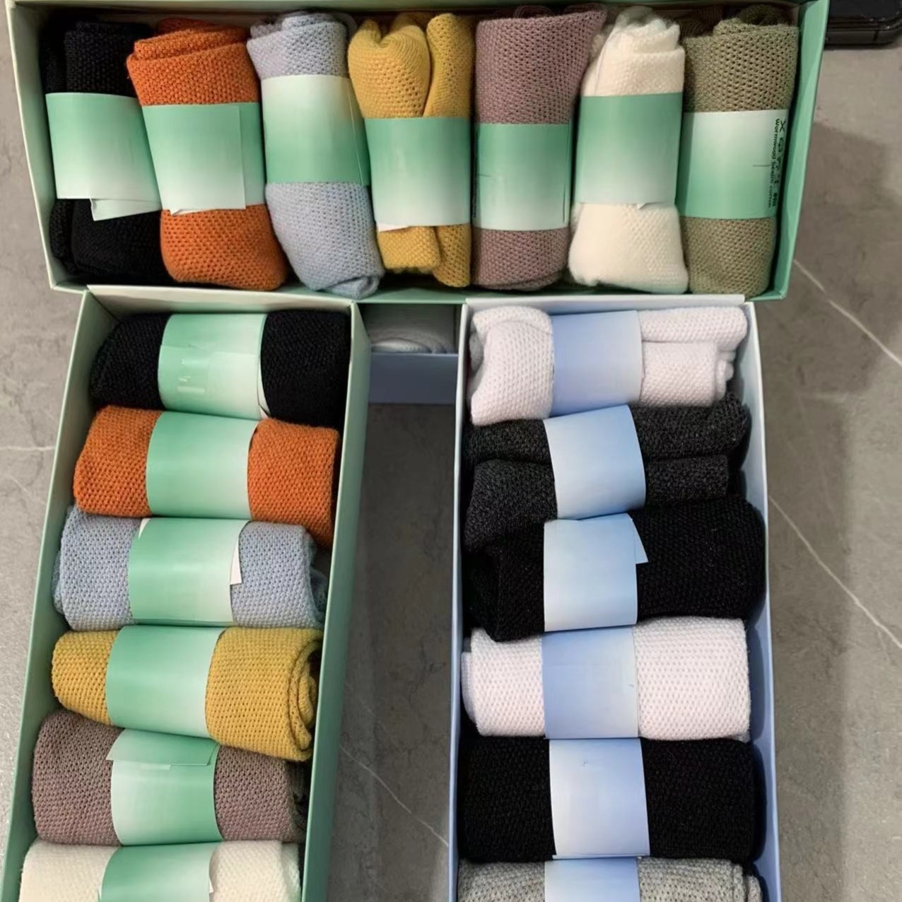 夏季新款礼盒装男女士网眼短袜袜子纯色成人薄款春夏简约风