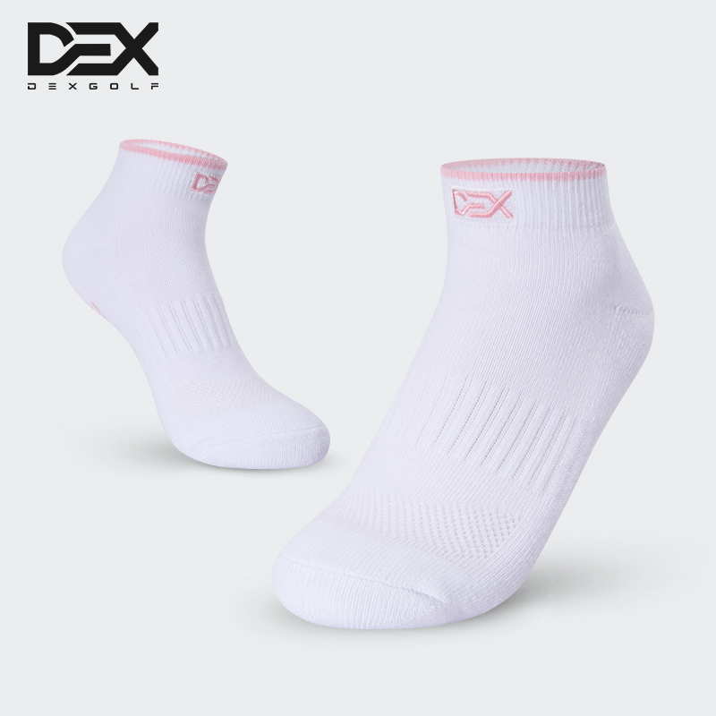 DEXGOLF韩国高尔夫球袜女袜WS002纯棉运动厚底短袜透气吸汗船袜