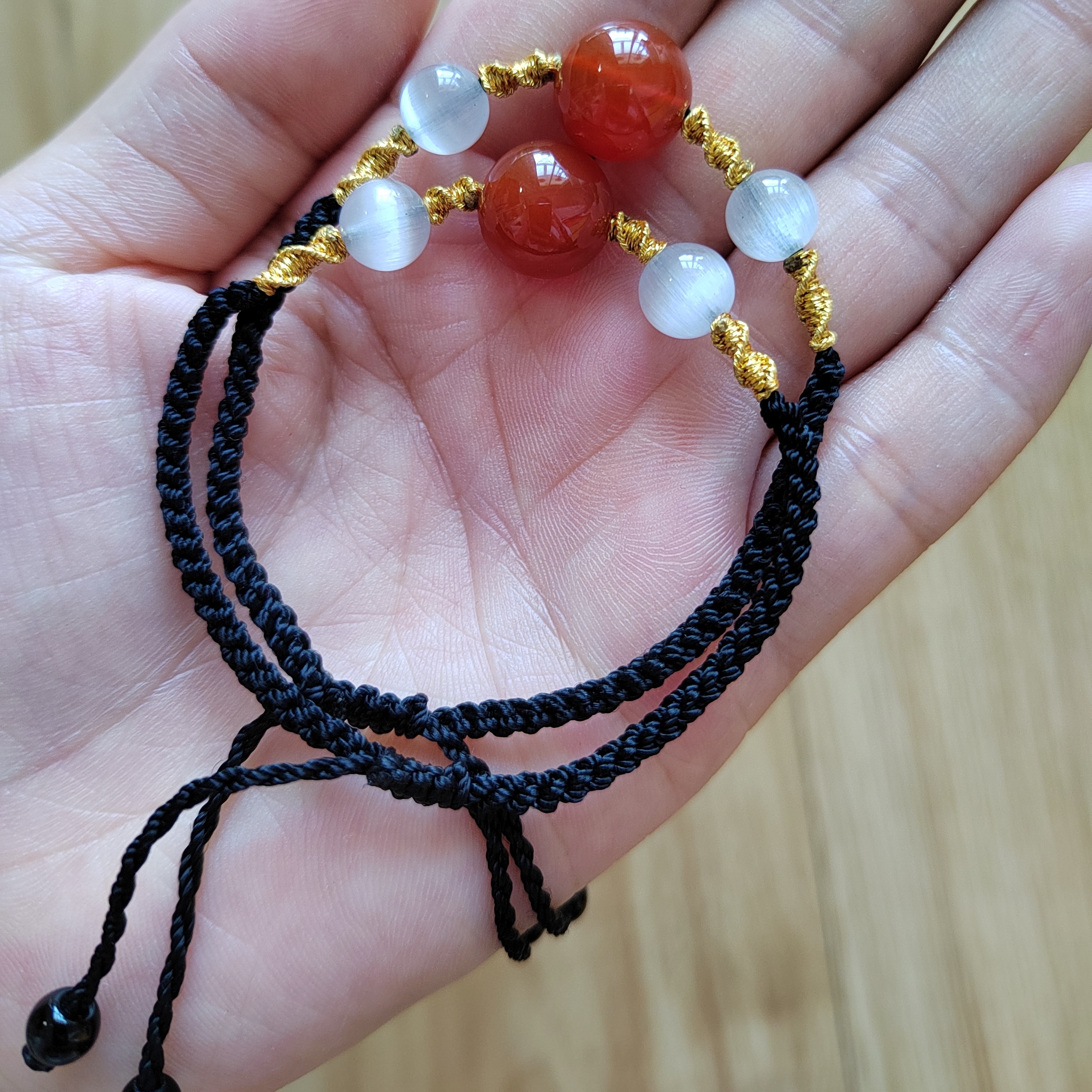 非金属布艺手链 纯手工编织红豆手链  一个（备注身高体重）