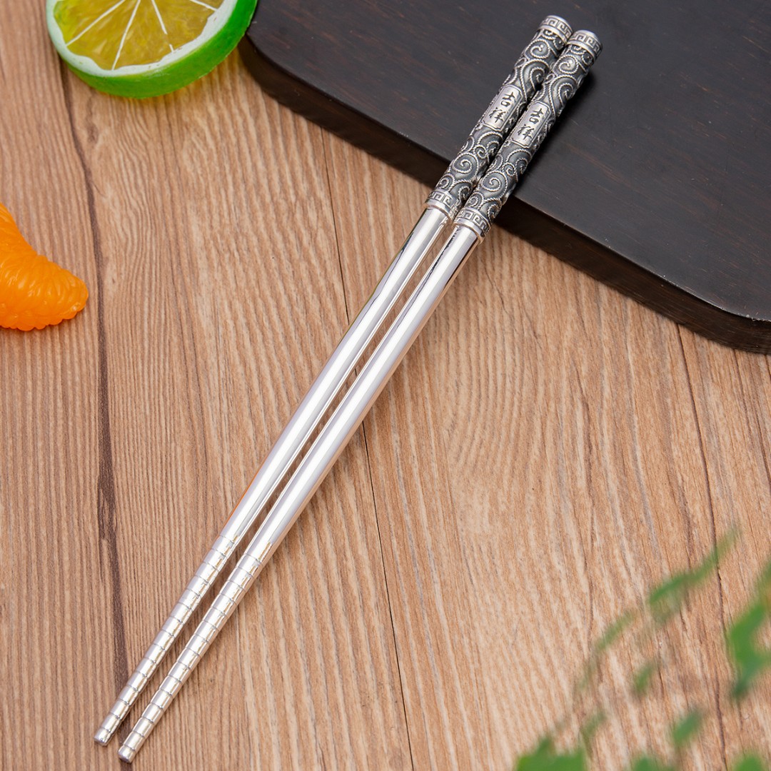 归银堂 足银银制品 百福吉祥凤凰高档筷子餐具DY-SYKZ220501