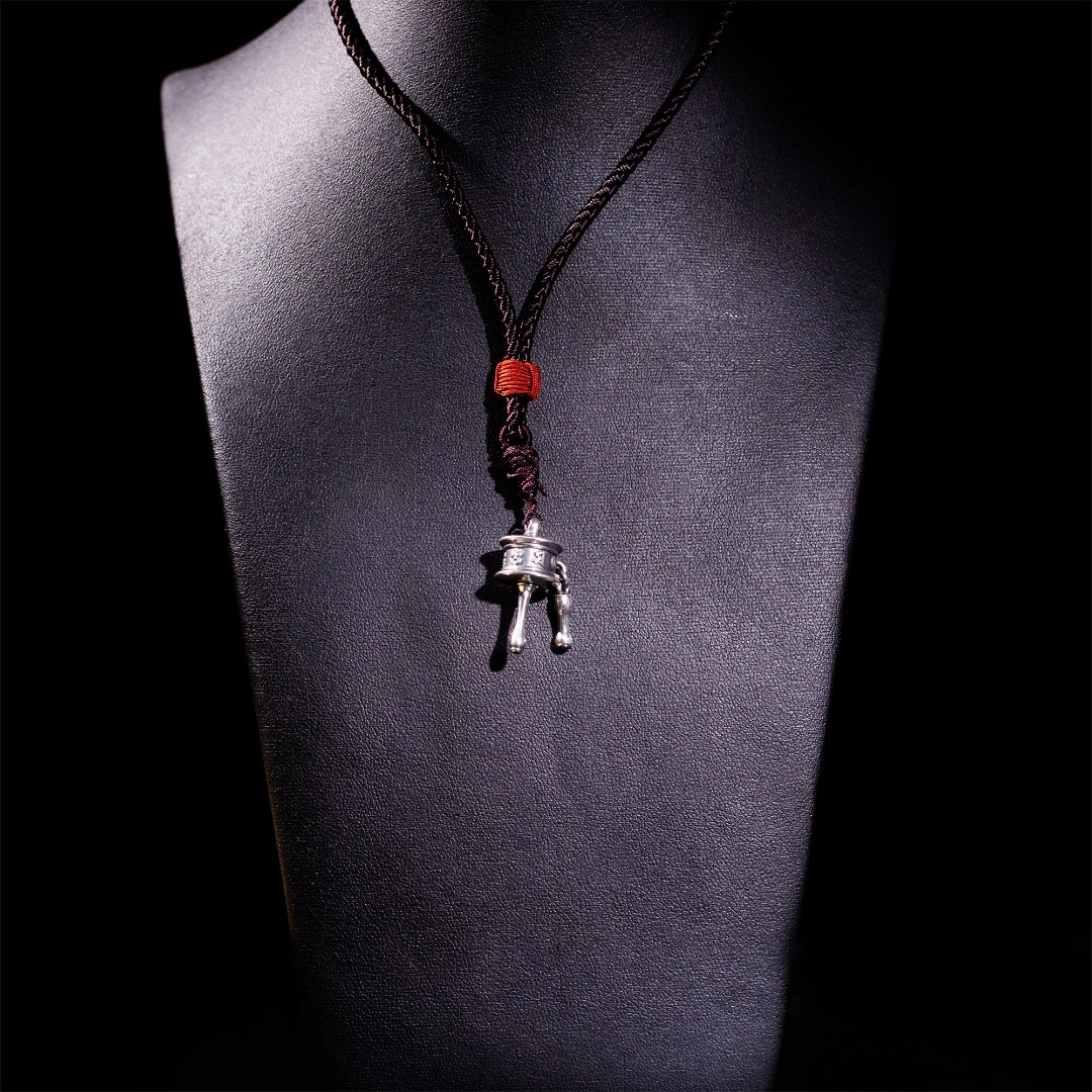 布艺吊坠 转经筒布艺吊坠（仿古银）