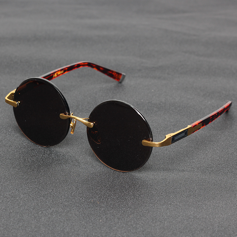 托力克天然水晶石头镜圆形通用太阳镜时尚中老年墨镜防紫外线