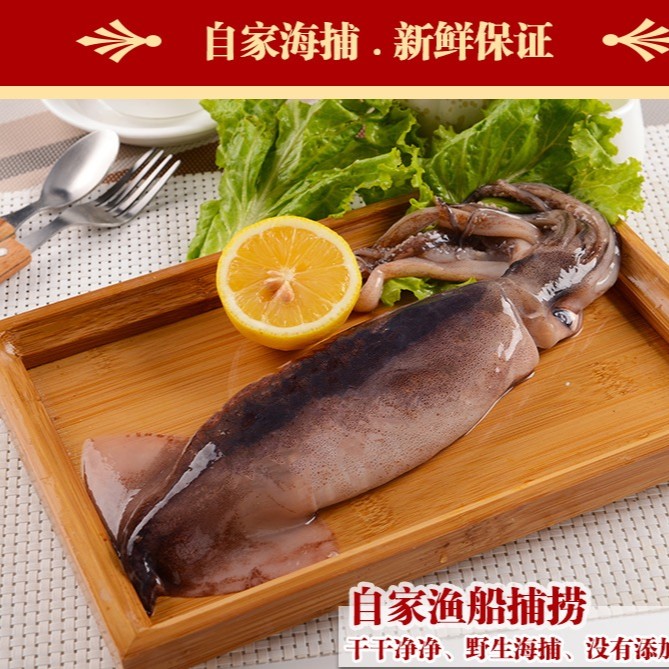 渔鲜福鱿鱼4斤不用剥皮吃卖货直播冷冻整箱生鲜正宗青岛新鲜吃