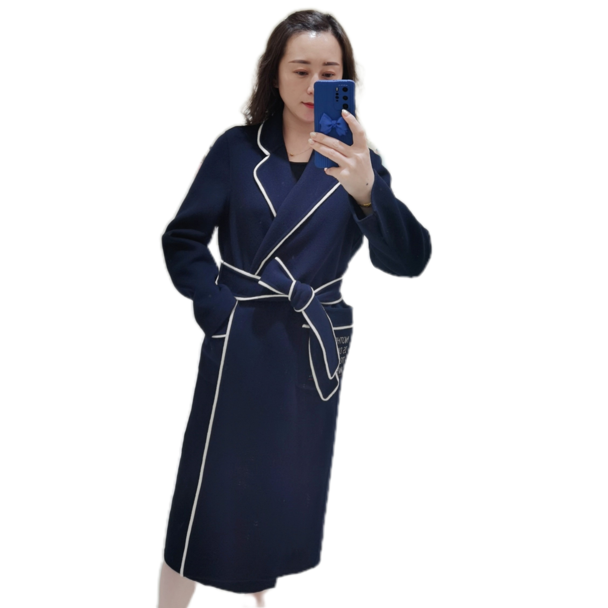 双面 修身羊毛呢大衣 