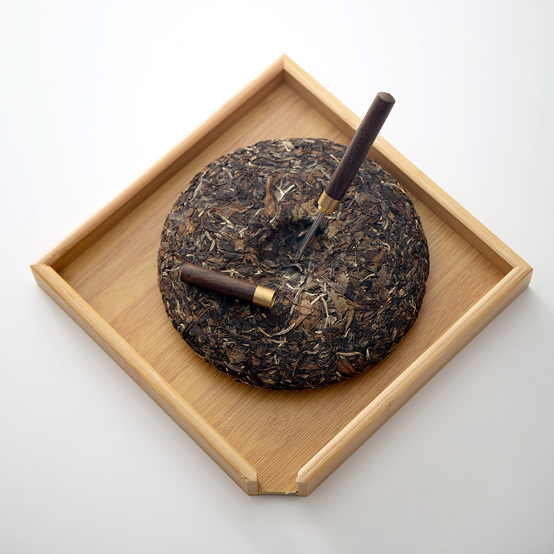 竹制普洱茶盒审评盒实竹赏茶盘茶叶分茶盘茶饼托盘开茶器茶刀针撬
