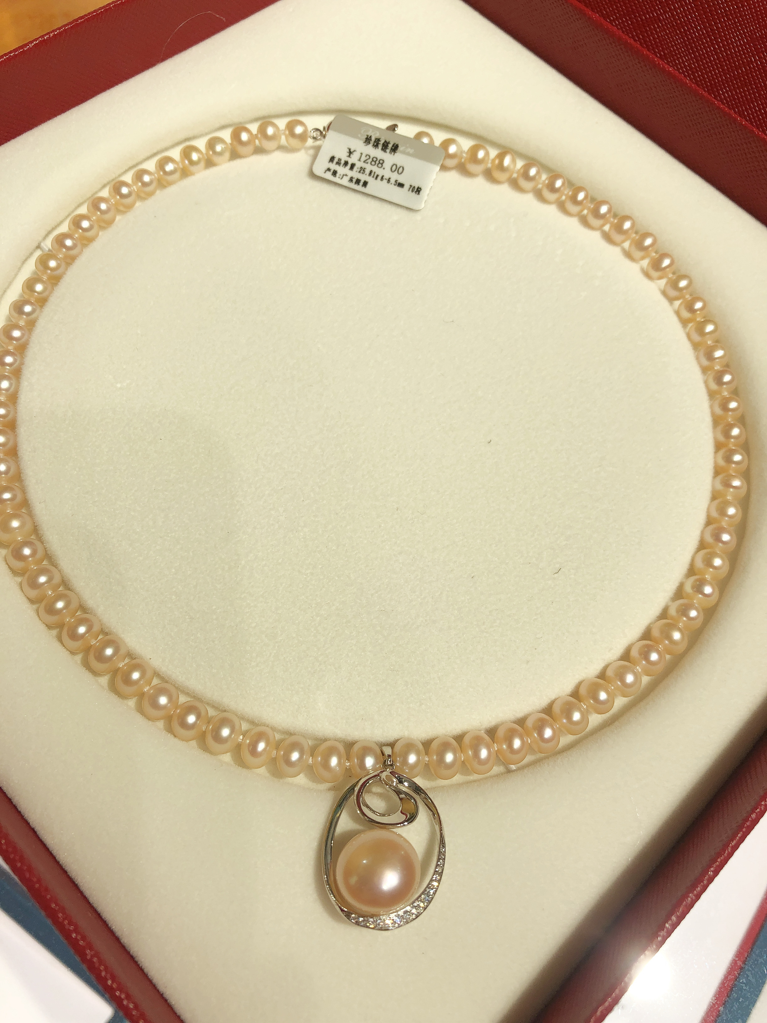 淡水珍珠时尚款项链百搭强光镶嵌经典优雅简约珠链素款珠宝金色