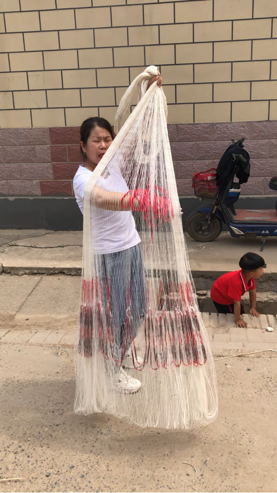 八遍大力马线，三指网眼，吊好兜4米，重8斤，直径6米，手工双扣，铅坠