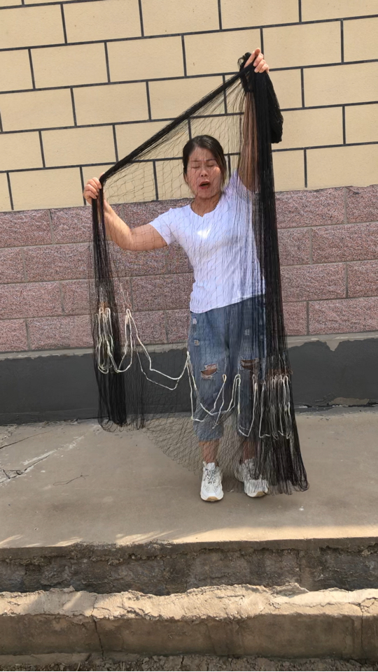 大力马线，四指网眼，四米高，直径6米，重八斤，手工双扣，铅坠子