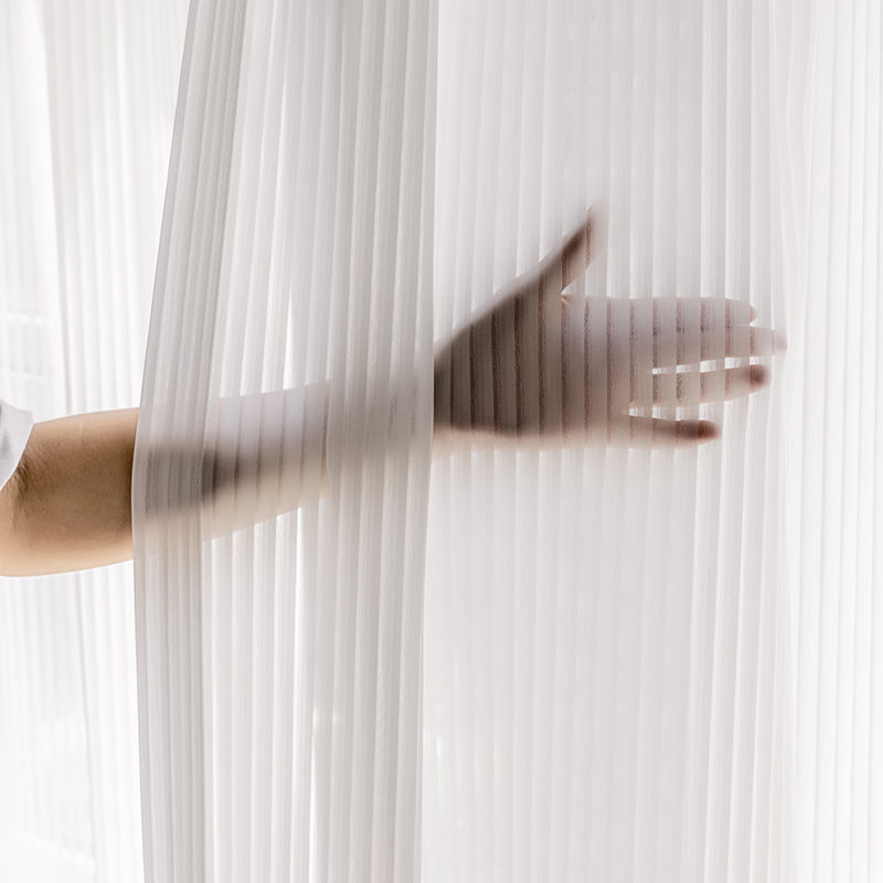 新款百叶纱家居隐形卧室客厅窗帘软装纱帘法式中式布艺家纺定做