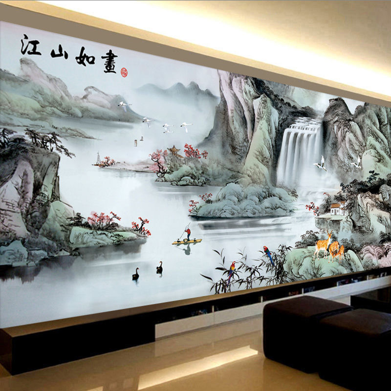 皇室蒙娜丽莎江山如画十字绣2025今年新款爆款客厅风景山水画刺绣