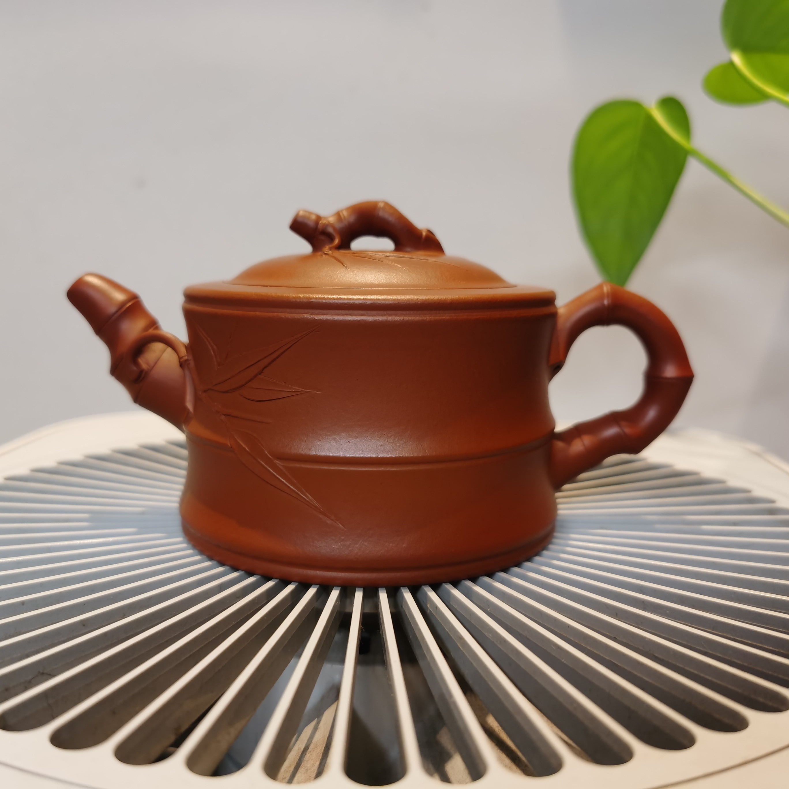宜兴紫砂 睿丰堂 全手工 竹段壶