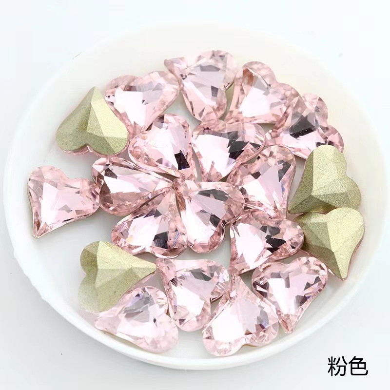【祯福家】歪心钻美甲钻K9异形尖底钻玻璃钻8*9mm手工DIY义乌工厂价