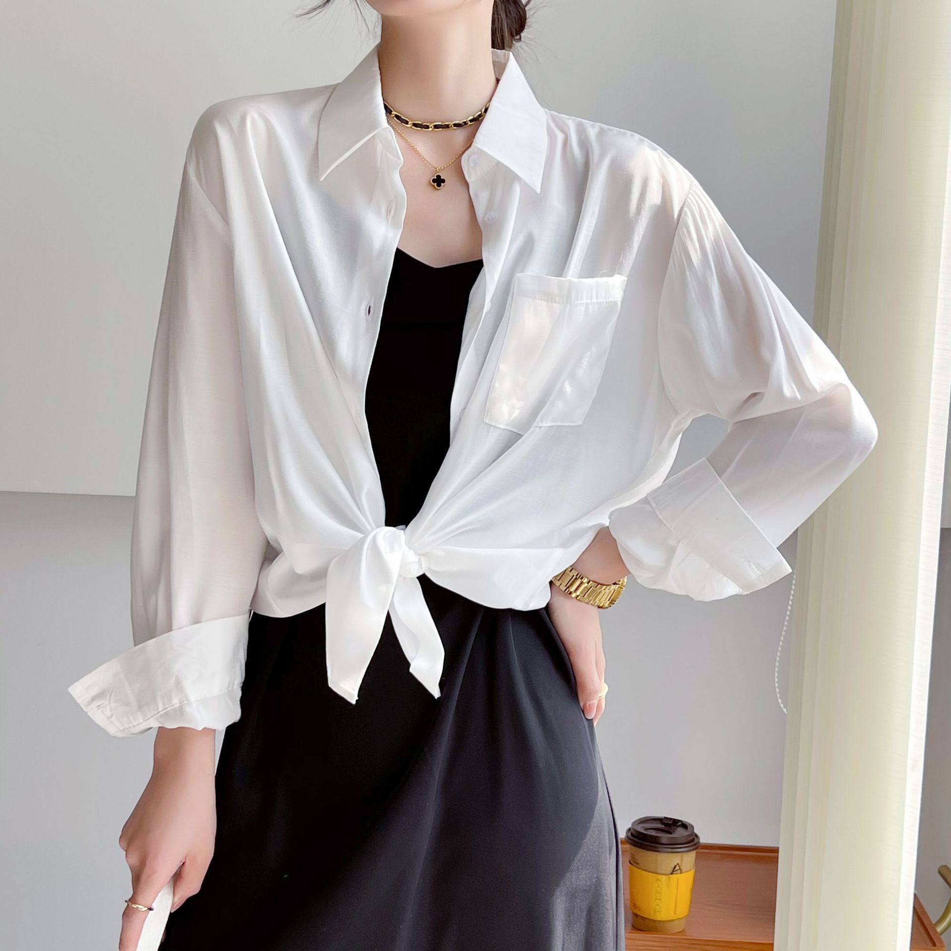 355（1101-1200）过款大橙子简约百搭衬衫