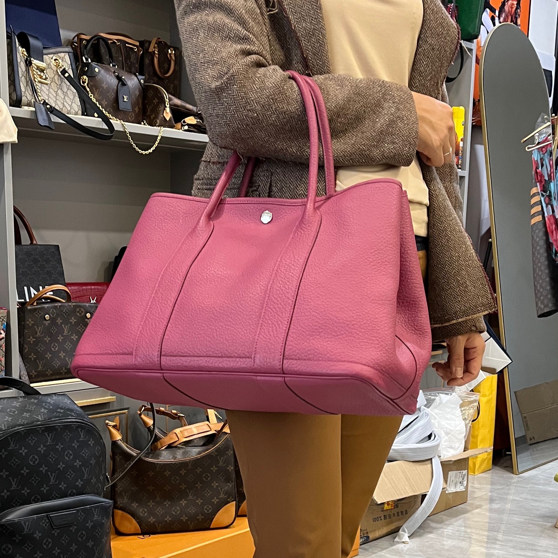 95新 Hermes/爱马仕 尚奢汇中古/Hermes爱马仕花园36cm手提包