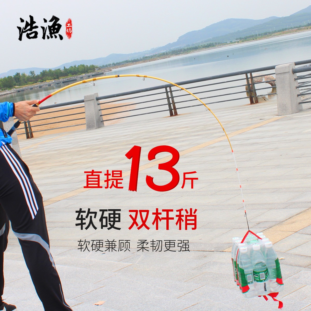 浩渔工坊双叉戟近海双竿稍近海船钓竿白果子船竿夜光竿稍枪直通用