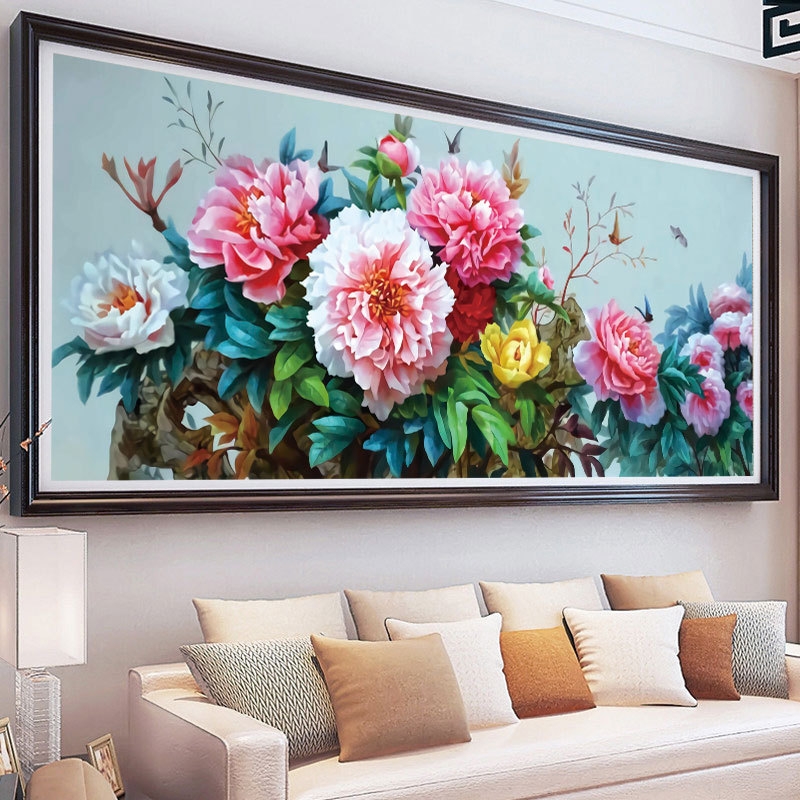 蒙娜丽莎花开富贵国色牡丹沁香芳华十字绣客厅花卉满绣（非成品）