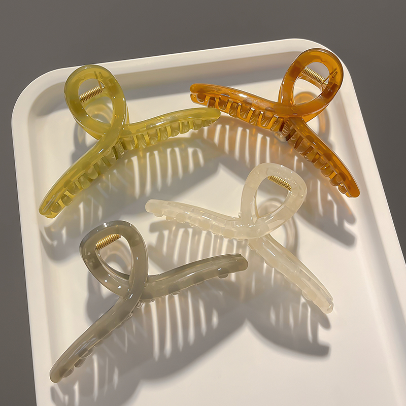 大号鲨鱼抓夹马尾夹鳄鱼发夹盘发亚克力气质鲨鱼夹子韩式时尚发卡