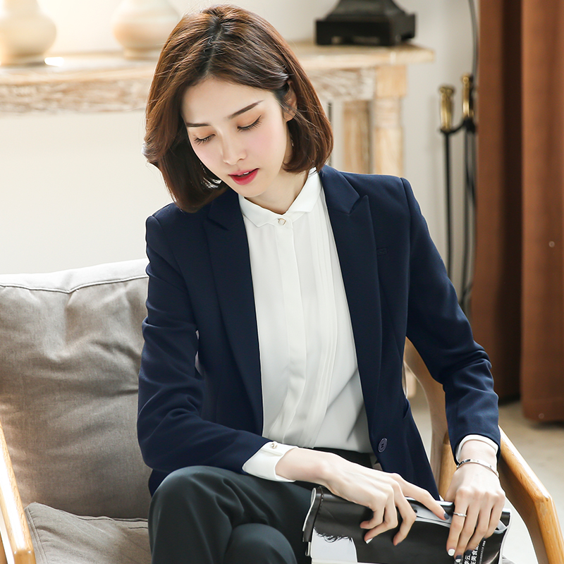 黑色小西服职业工作装新款韩版春秋小个子西装修身气质长袖百搭
