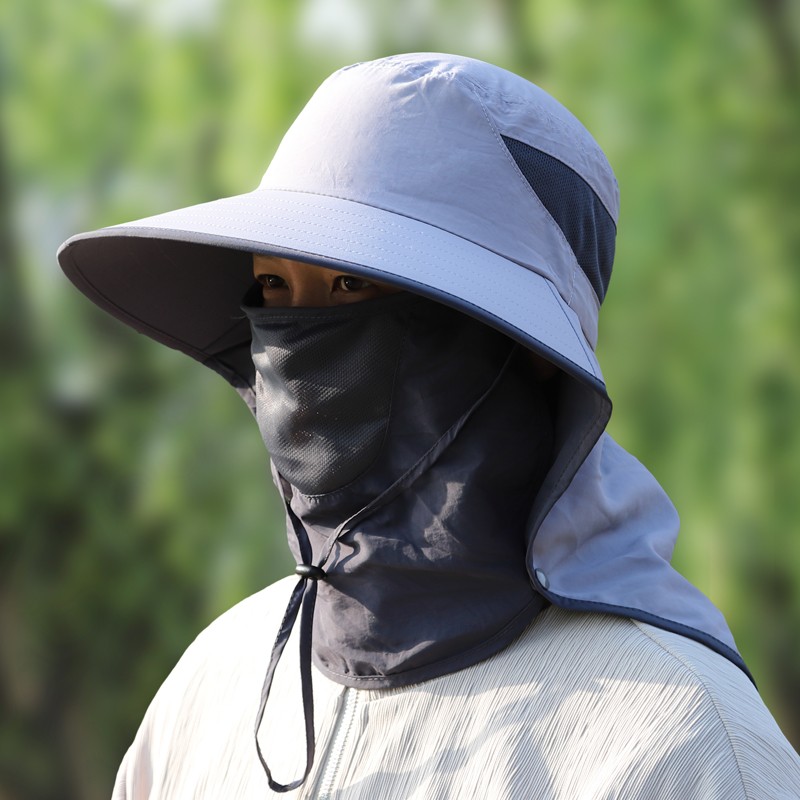 户外遮阳帽子男女通用夏季防晒帽钓鱼透气太阳帽垂钓大檐渔夫帽