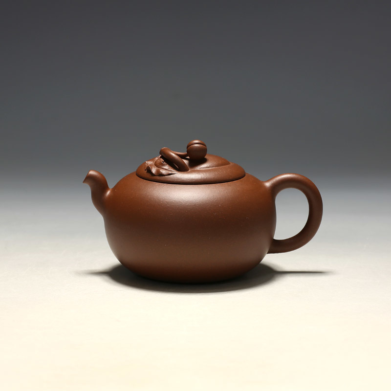 明理茶艺 宜兴紫砂壶 陈祖桥 全手工 250CC寿桃 茶壶