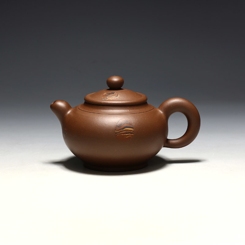 明理茶艺储集泉纯手工410CC缐云壶宜兴水平壶莲子壶紫砂壶茶壶
