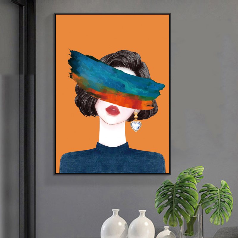 插画美女十字绣2022新款线绣客厅小幅卧室简单自己绣手工小件餐厅