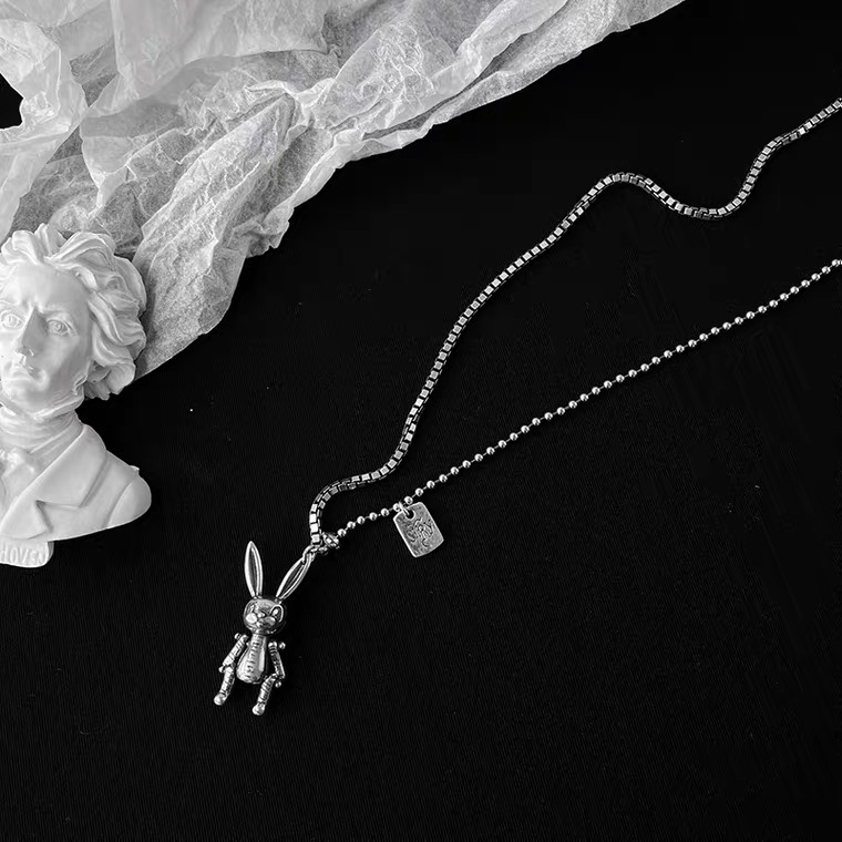 哈里银楼坠链均925银素款925银泰银 布偶兔项链