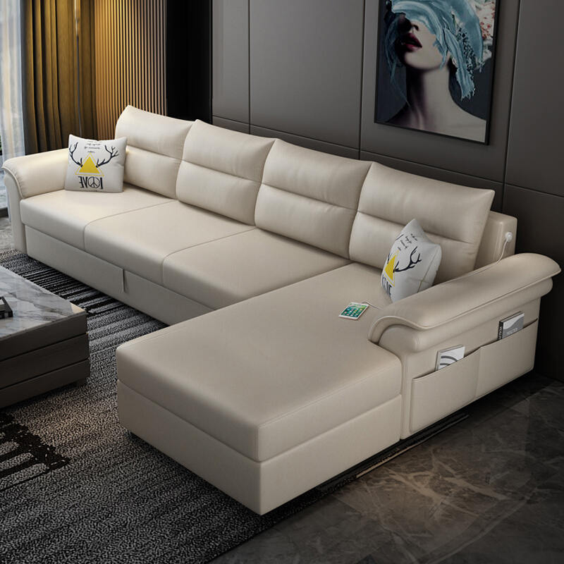 Y 免洗科技布沙发床小户型多功能贵妃组合收纳储物北欧沙发床两用