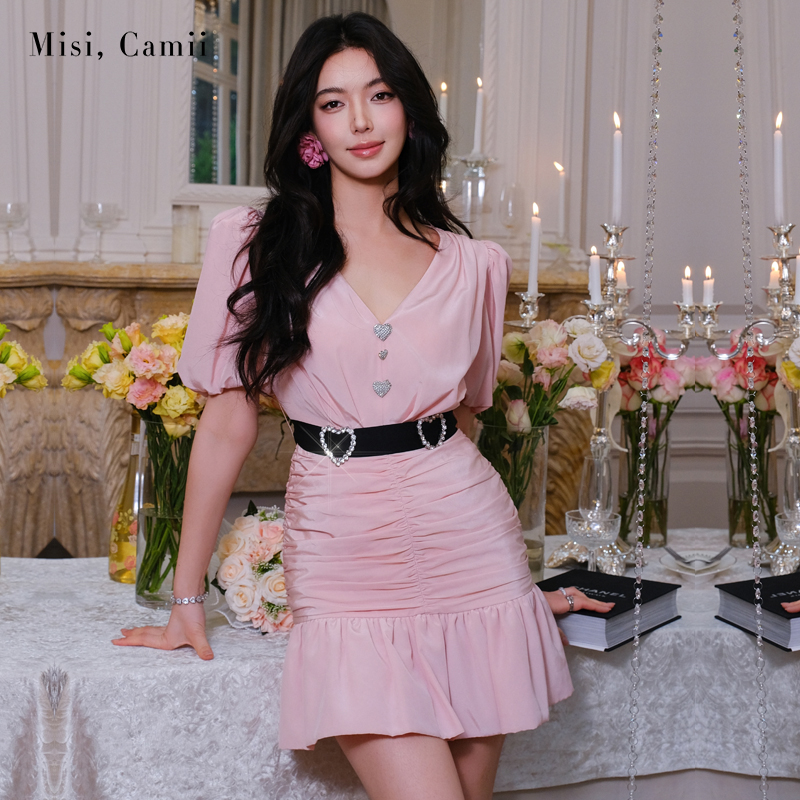 Misi,Camii【破价款】明星同款高腰优雅气质法式时尚感减显瘦连衣裙