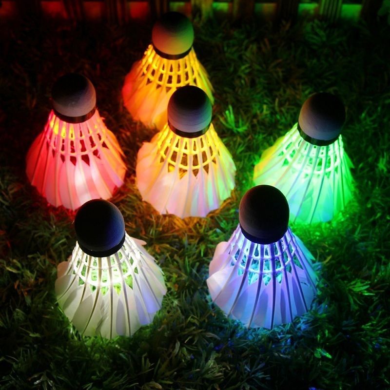 发光羽毛球 夜光开关塑料灯LED荧光晚上打球耐打王有开关夜晚室外