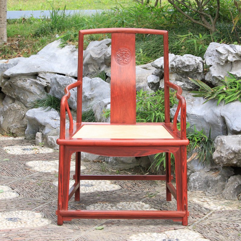 苏作匠心坊印度小叶檀香扇形南官帽椅明式王世襄经典款扇面椅子