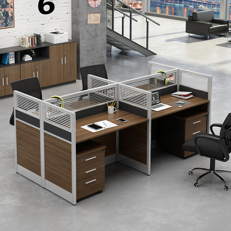 职员桌办公桌桌椅组合 2人4员工桌四办公室工位屏风6人卡座财务桌