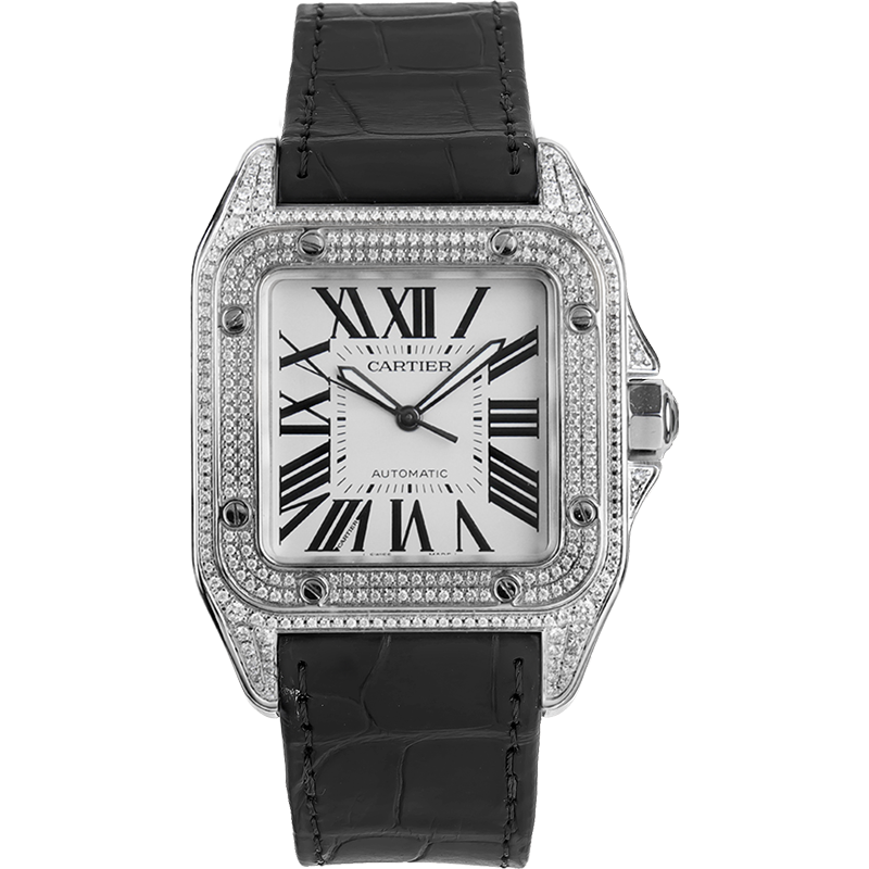 99新 Cartier/卡地亚 山度士/后镶钻/自动机械/女表W20106X8腕表