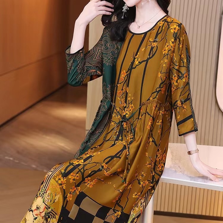 SENBIYAO/森比垚  8670#桑蚕丝连衣裙春夏超显瘦连衣裙